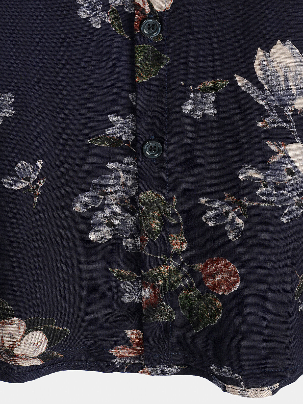 Camisa vintage Navy Blue Holiday Summer floral Beach Rayon de manga corta para hombre