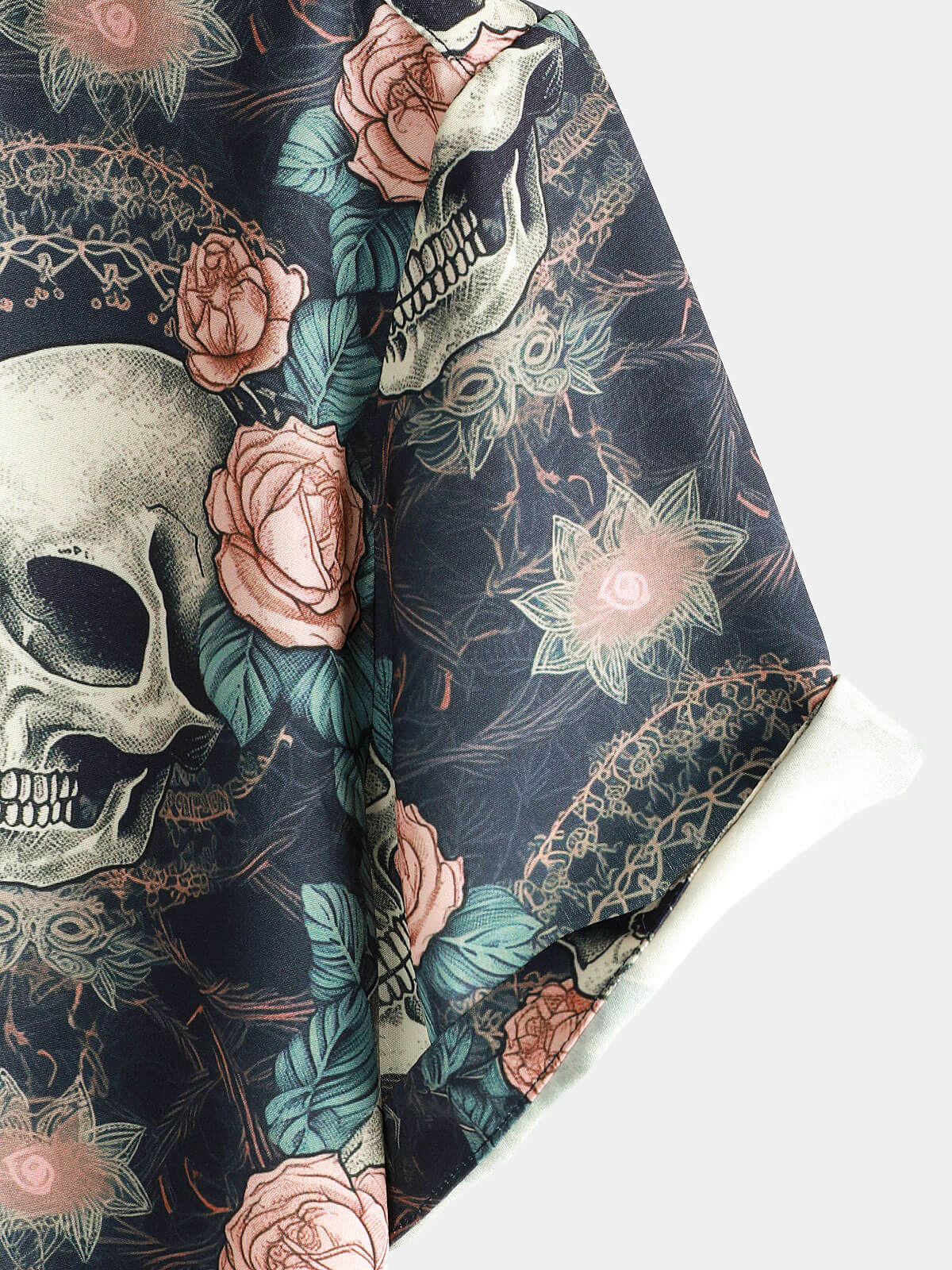 Camisa Cool Skull Punk Rock Holiday Beach de manga corta Summer para hombre