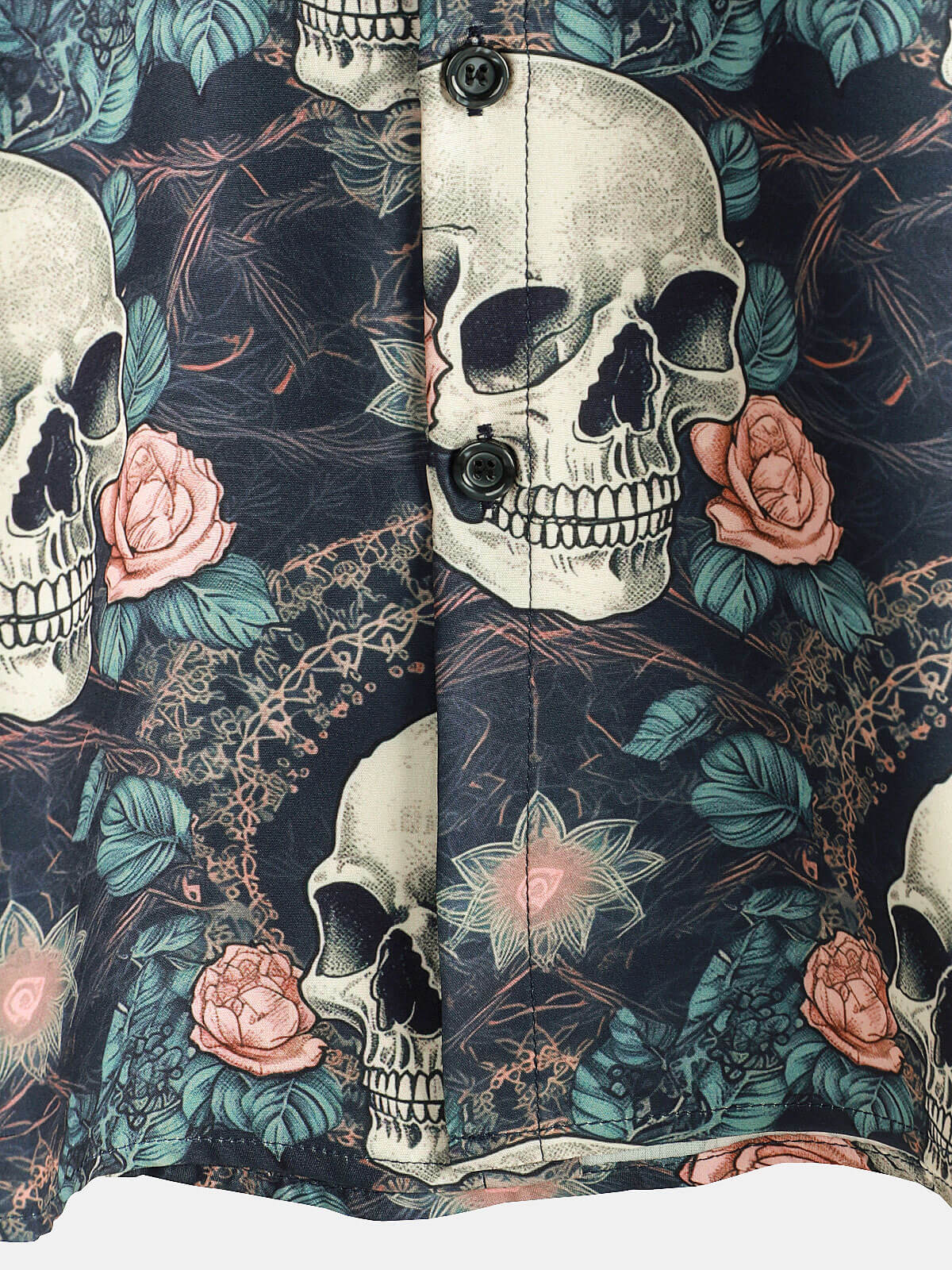 Camisa Cool Skull Punk Rock Holiday Beach de manga corta Summer para hombre
