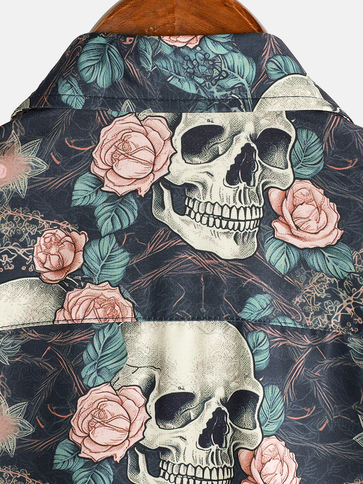 Camisa Cool Skull Punk Rock Holiday Beach de manga corta Summer para hombre