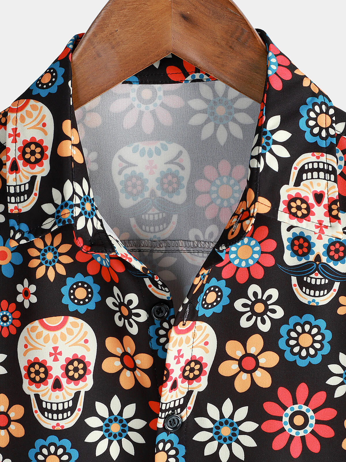Camisa Sugar Skull Punk Rock Holiday Cool Beach de manga corta Summer para hombre