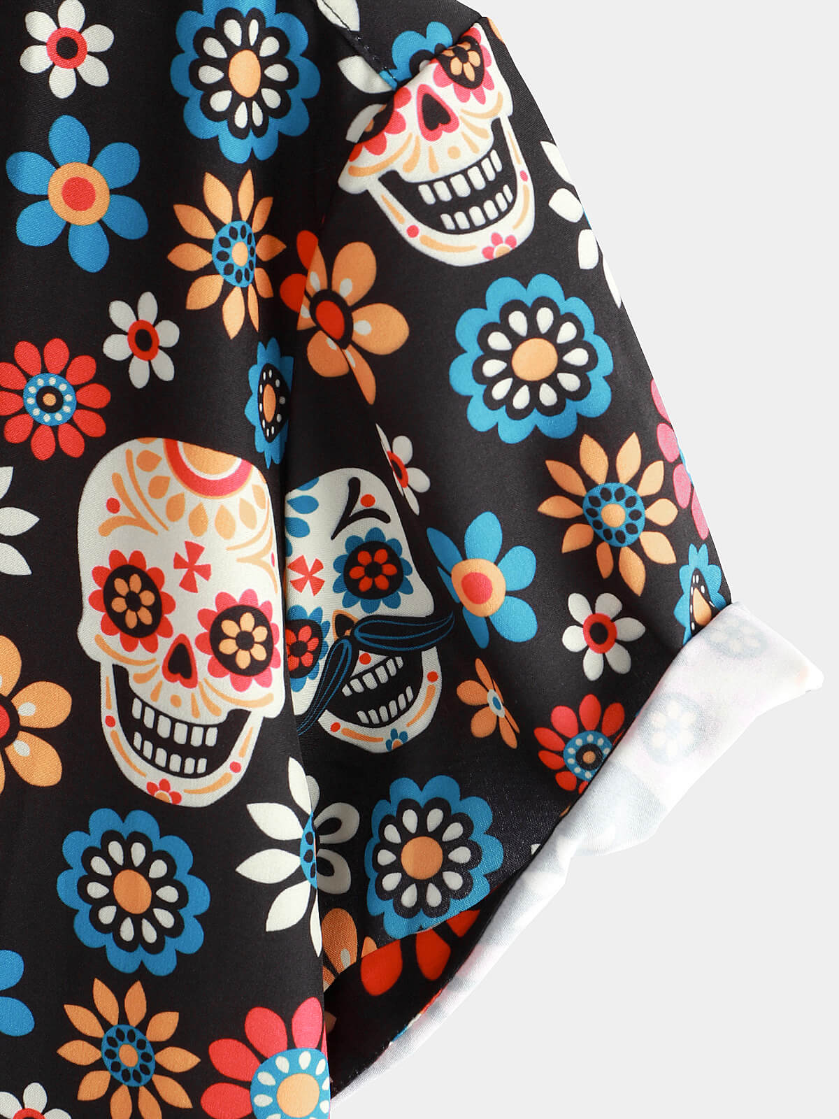 Camisa Sugar Skull Punk Rock Holiday Cool Beach de manga corta Summer para hombre
