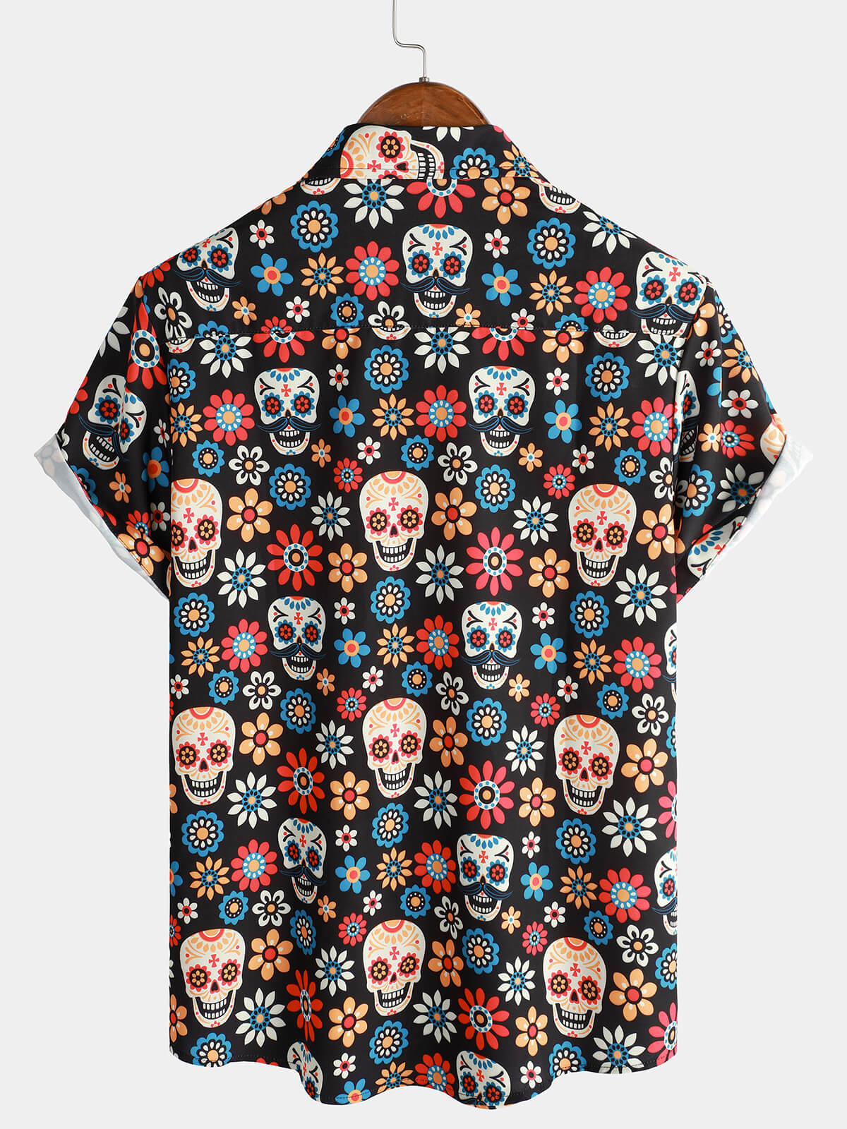 Camisa Sugar Skull Punk Rock Holiday Cool Beach de manga corta Summer para hombre