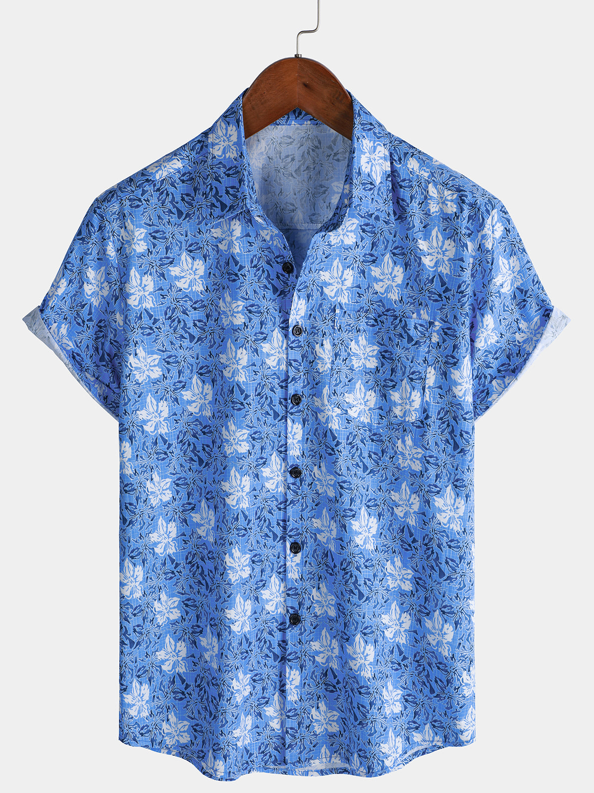 Camisa de algodón Tropical floral de manga corta Resort Beach para hombre