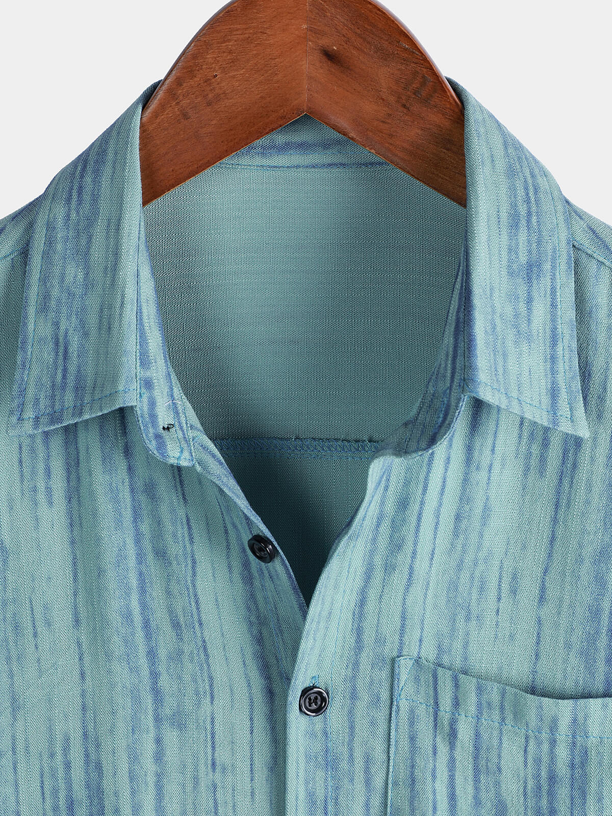 Camisa transpirable de manga corta Pocket Blue a rayas para hombre