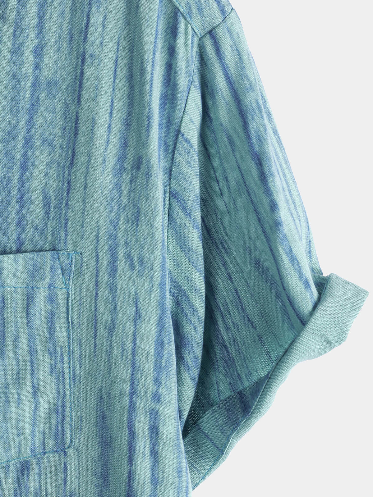 Camisa transpirable de manga corta Pocket Blue a rayas para hombre