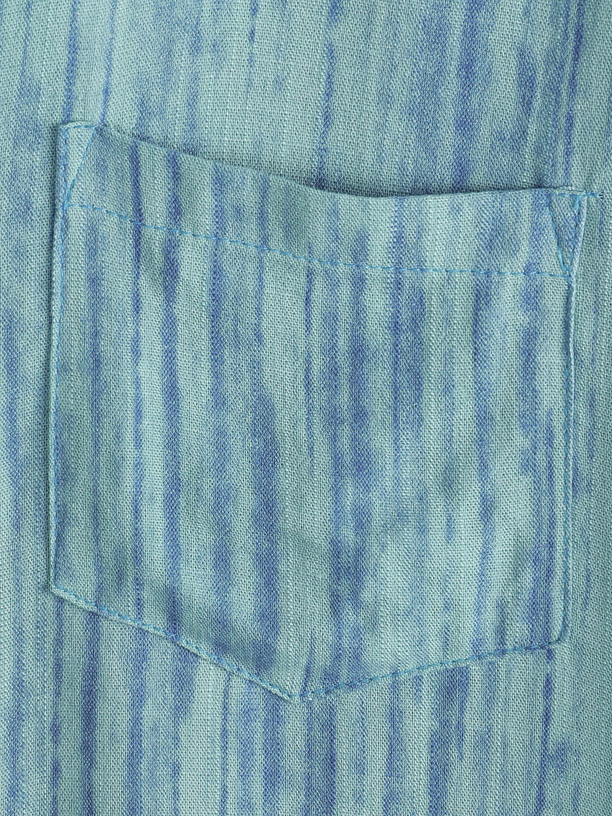 Camisa transpirable de manga corta Pocket Blue a rayas para hombre