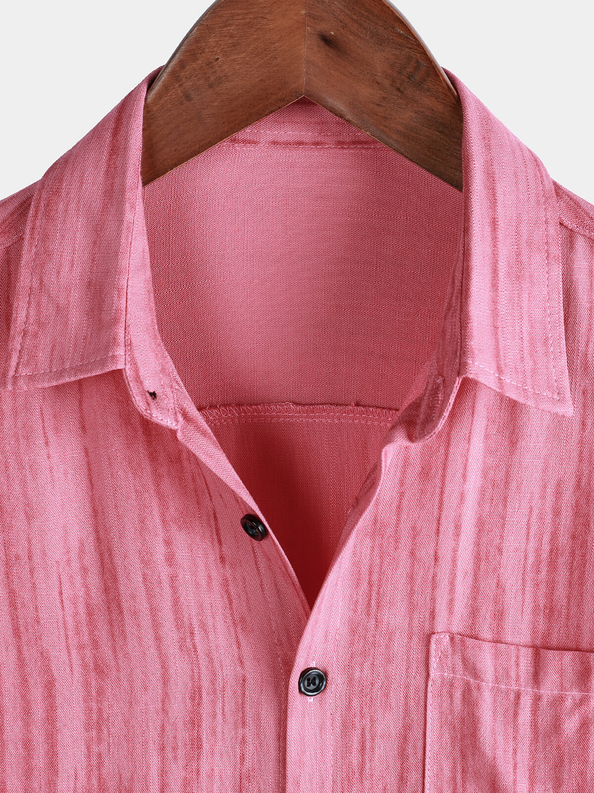 Camisa transpirable de manga corta Pocket Pink a rayas para hombre
