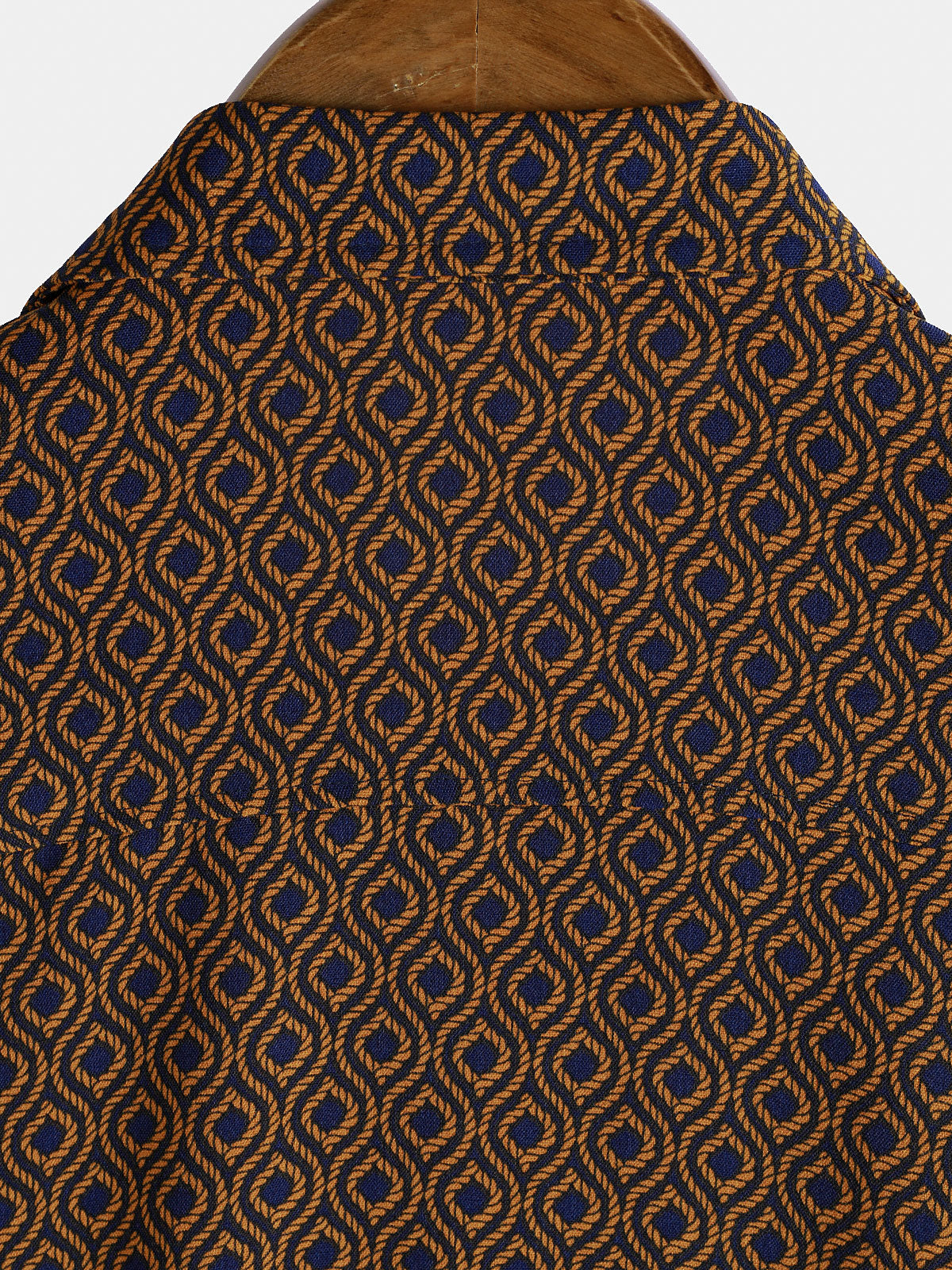 Camisa casual Holiday Brown de manga corta Button Up retro para hombre