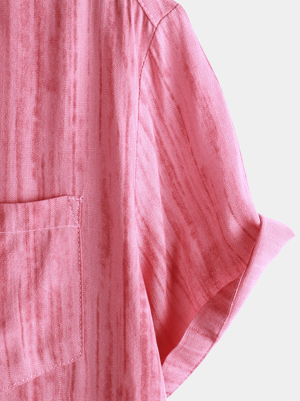 Camisa transpirable de manga corta Pocket Pink a rayas para hombre