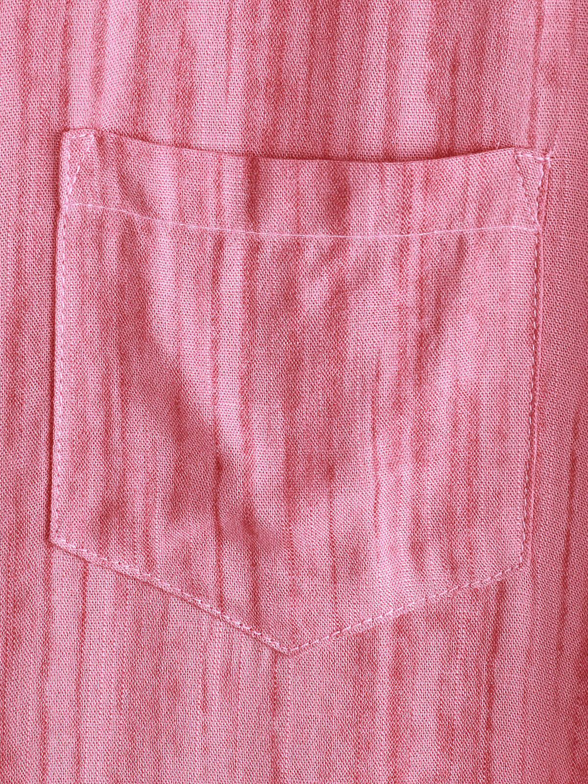 Camisa transpirable de manga corta Pocket Pink a rayas para hombre