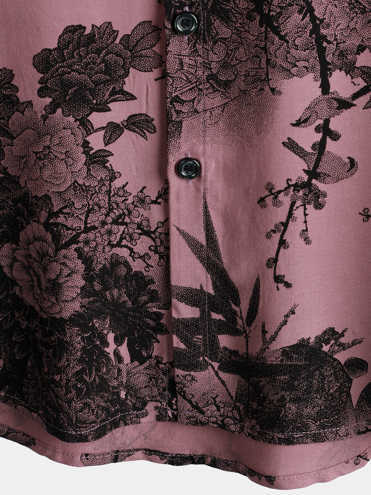 Camisa Bamboo floral Cool Summer Hawaiian Rayon Pink Button Up de manga corta para hombre