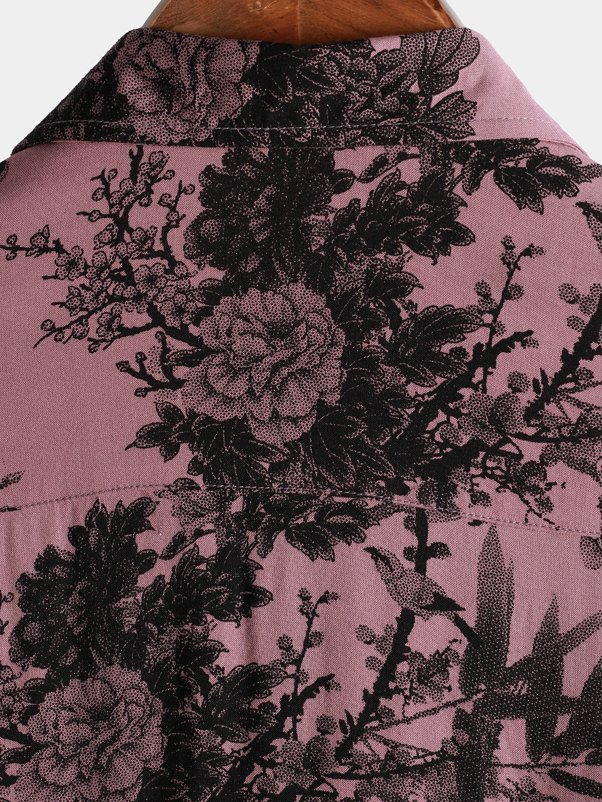 Camisa Bamboo floral Cool Summer Hawaiian Rayon Pink Button Up de manga corta para hombre