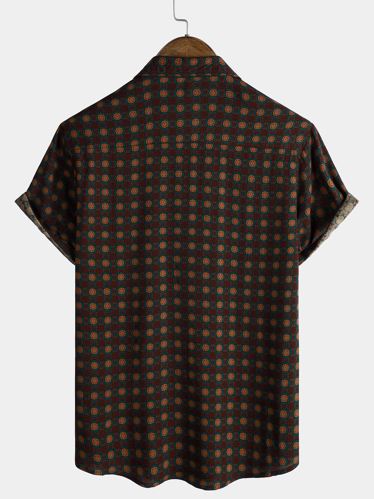 Camisa casual vintage Summer Beach de manga corta para hombre