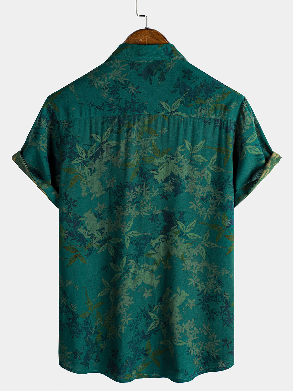 Camisa vintage floral transpirable Vacation de manga corta para hombre