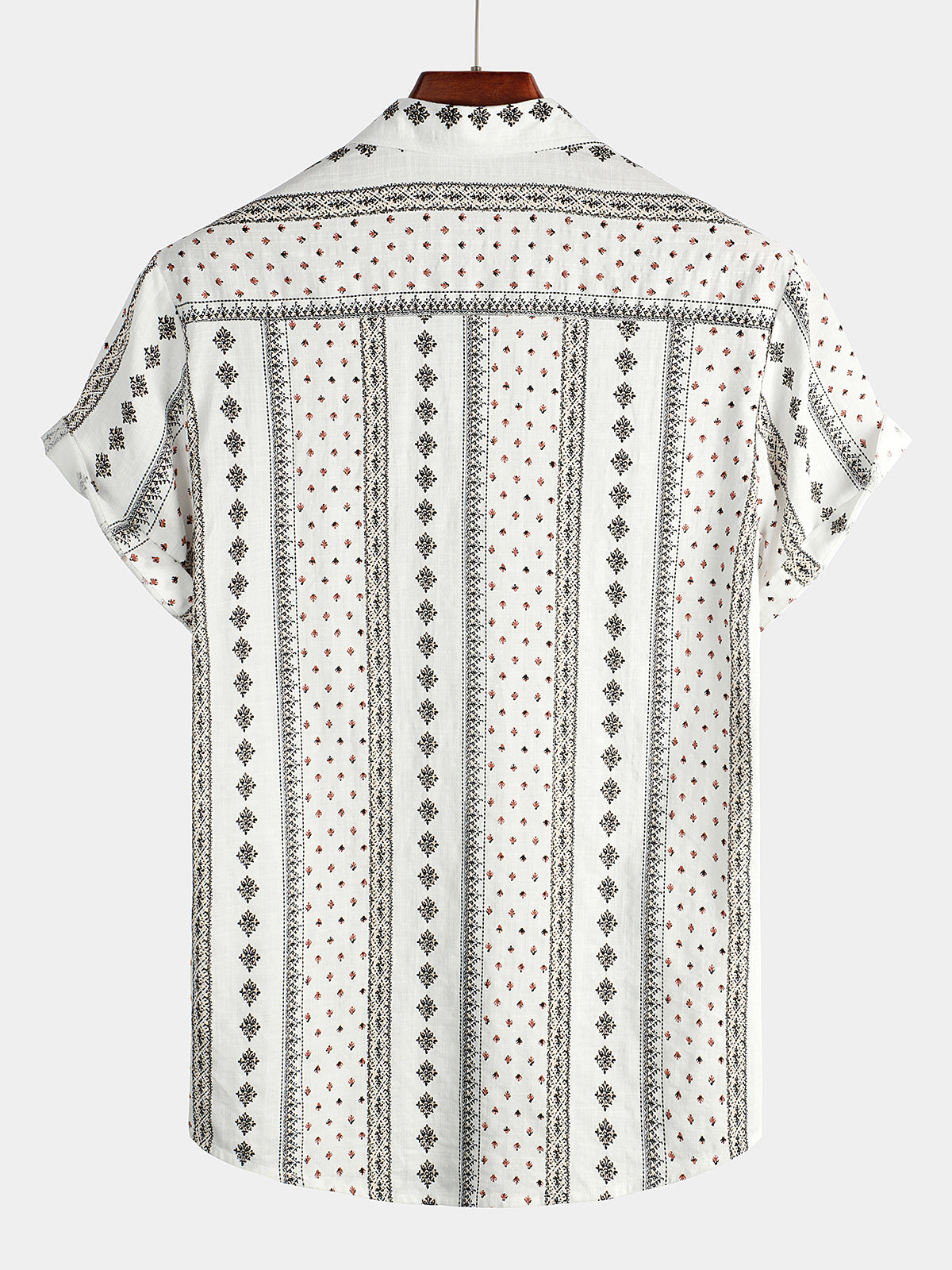 Camisa vintage de algodón Hawaiian de manga corta para hombre