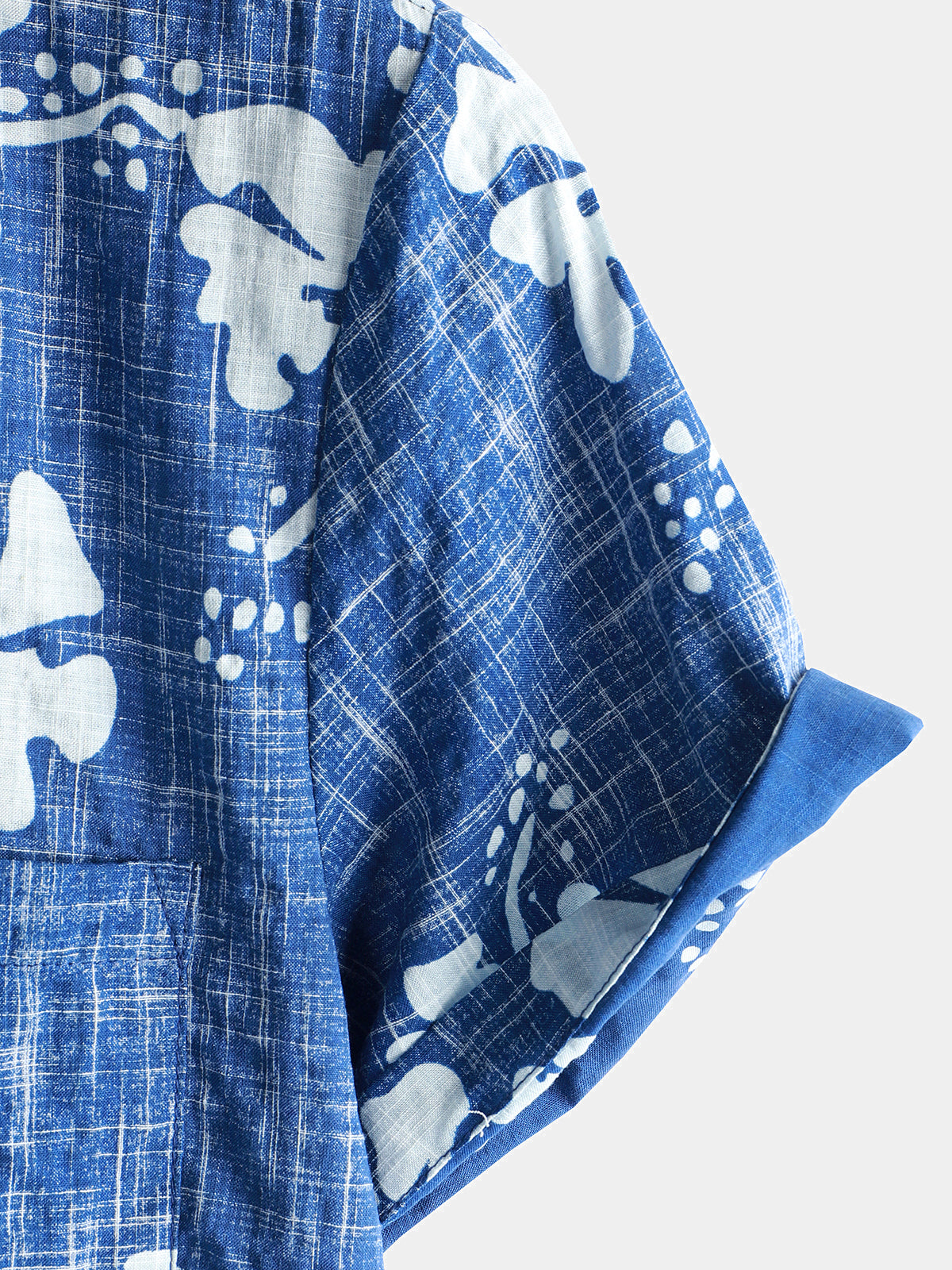 Camisa Blue floral vintage de manga corta Button Up Beach Tropical Hawaiian para hombre