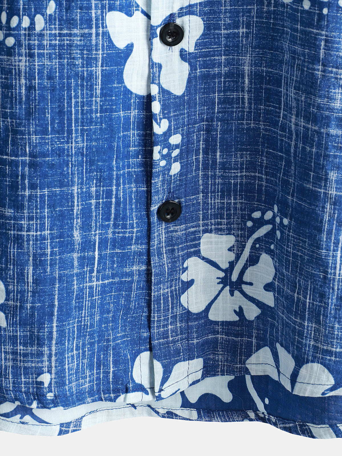 Camisa Blue floral vintage de manga corta Button Up Beach Tropical Hawaiian para hombre