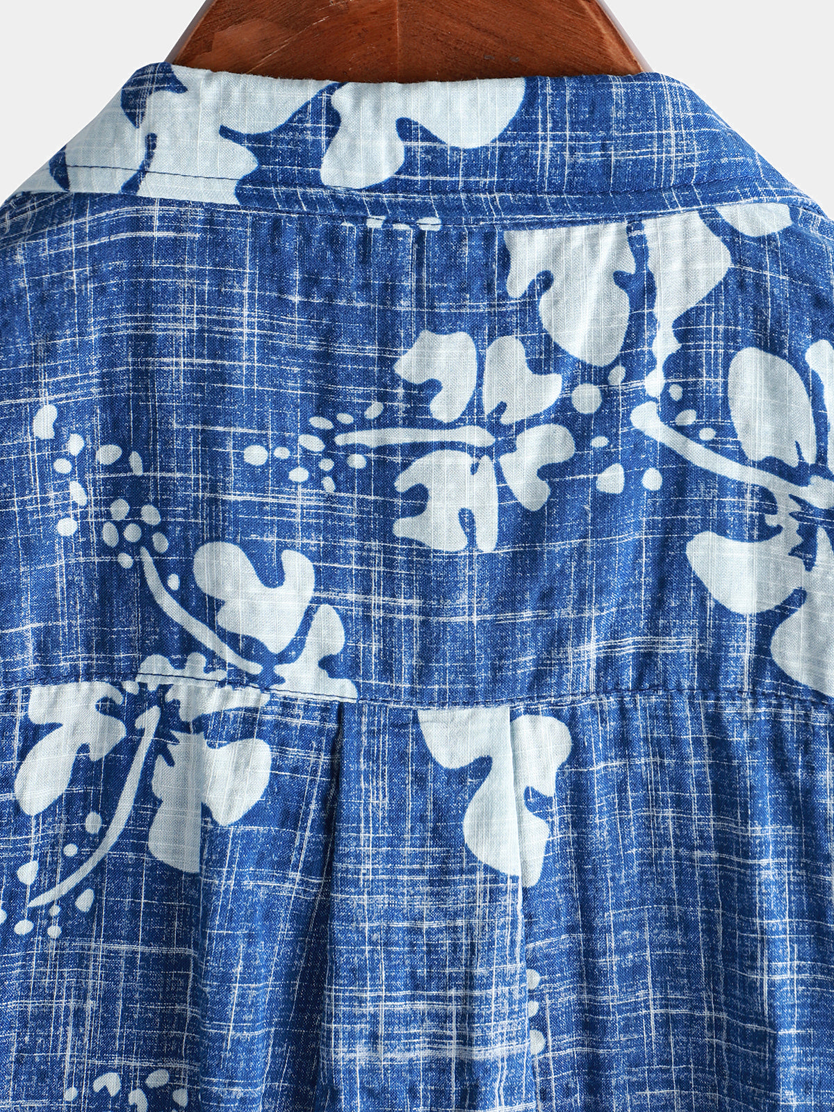 Camisa Blue floral vintage de manga corta Button Up Beach Tropical Hawaiian para hombre