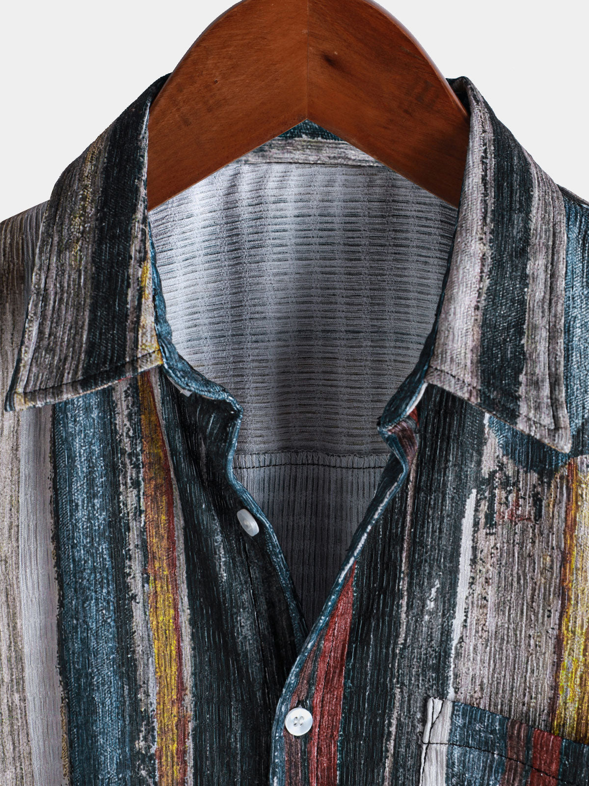 Camisa Summer a rayas de manga corta Hawaiian para hombre
