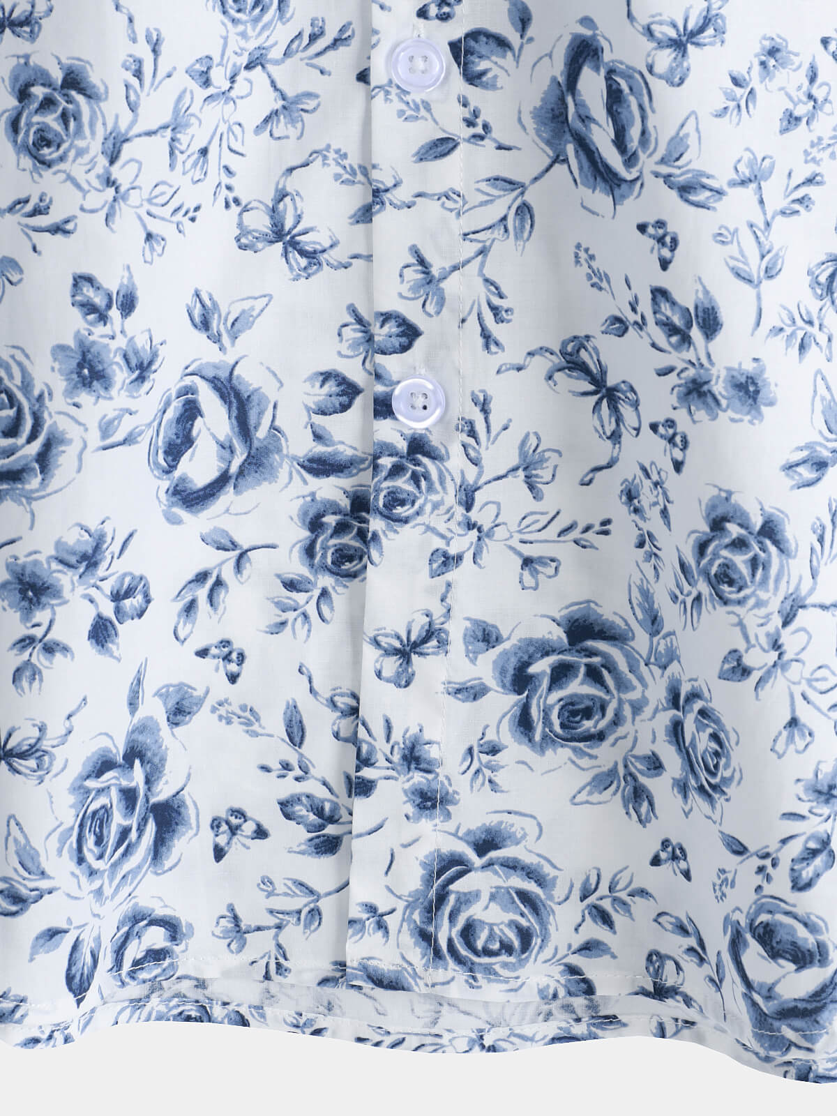 Blue Rose estampado transpirable de algodón Island Cruise Summer Holiday Resorcamiseta para hombre