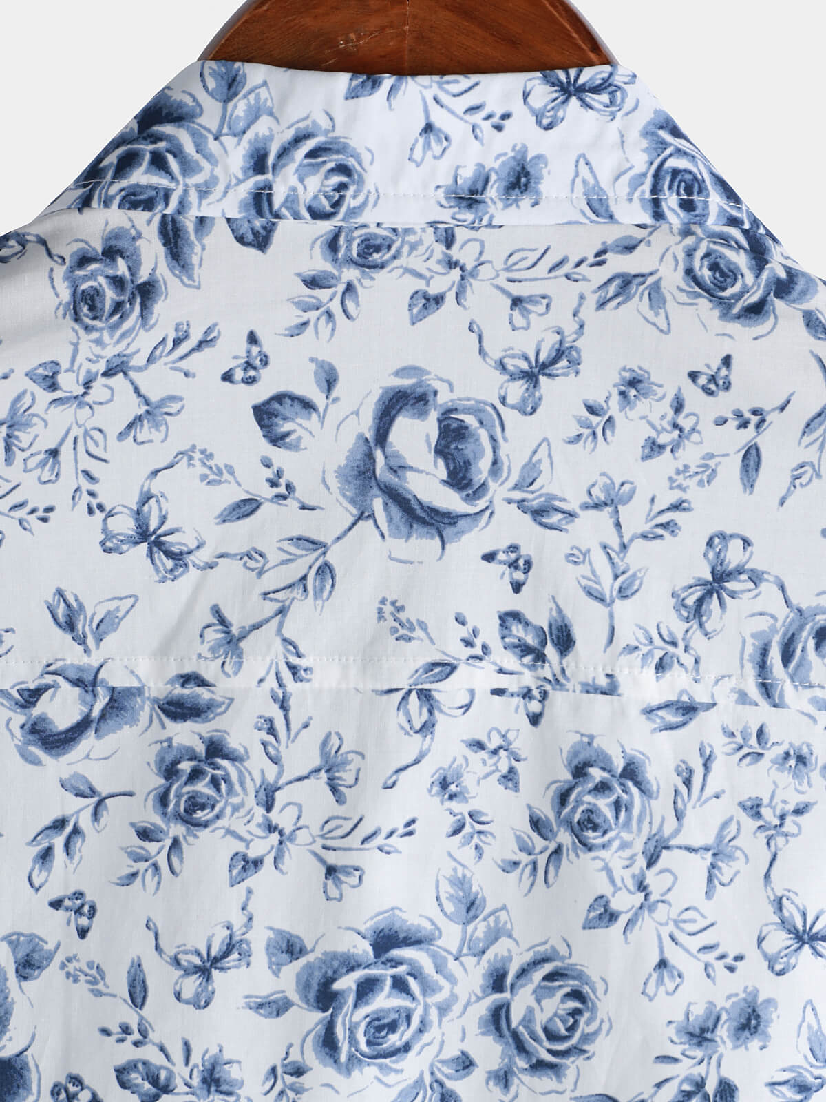 Blue Rose estampado transpirable de algodón Island Cruise Summer Holiday Resorcamiseta para hombre