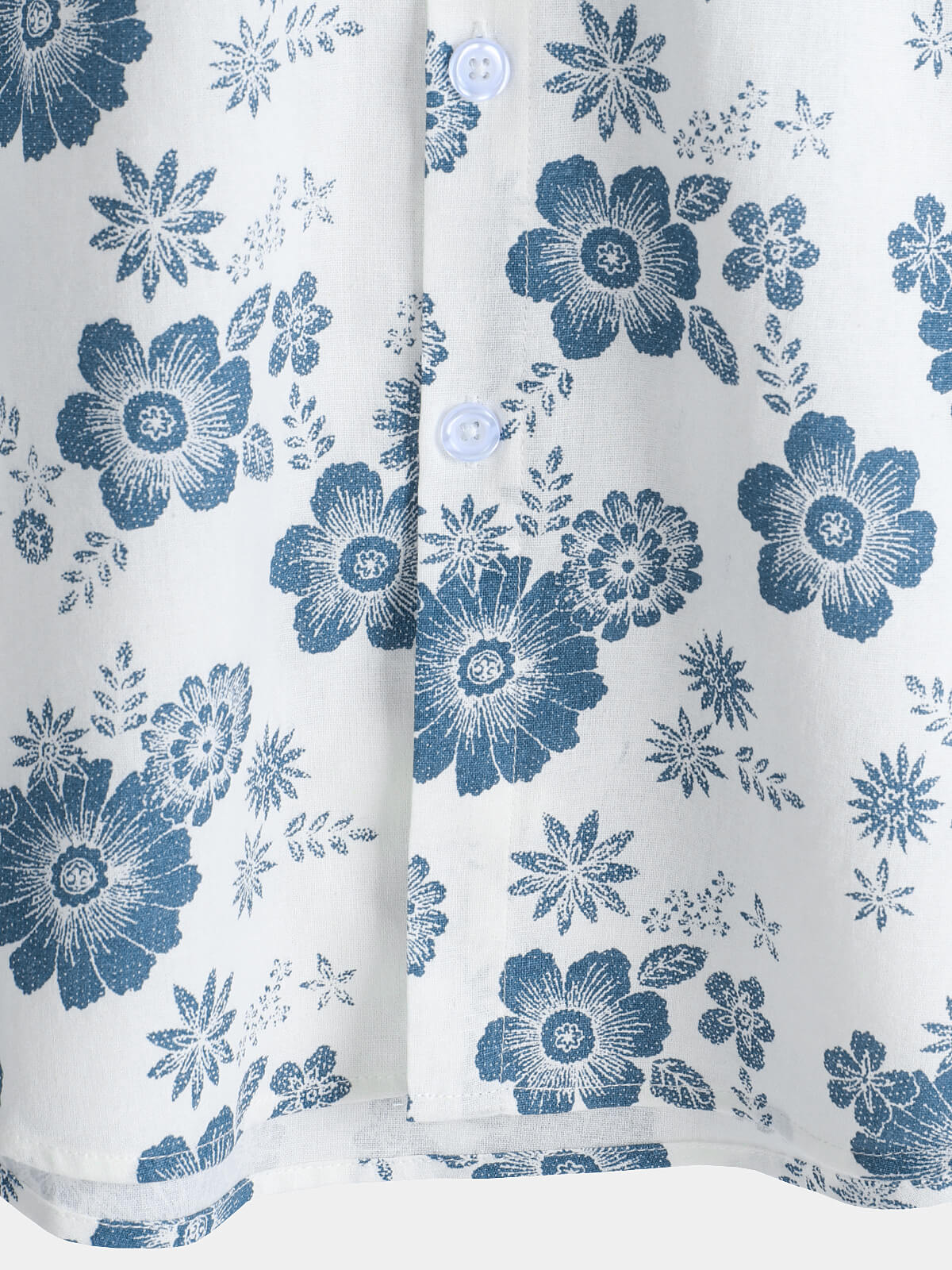 Blue Daisy estampado transpirable de algodón Island Cruise Summer Holiday Resorcamiseta para hombre