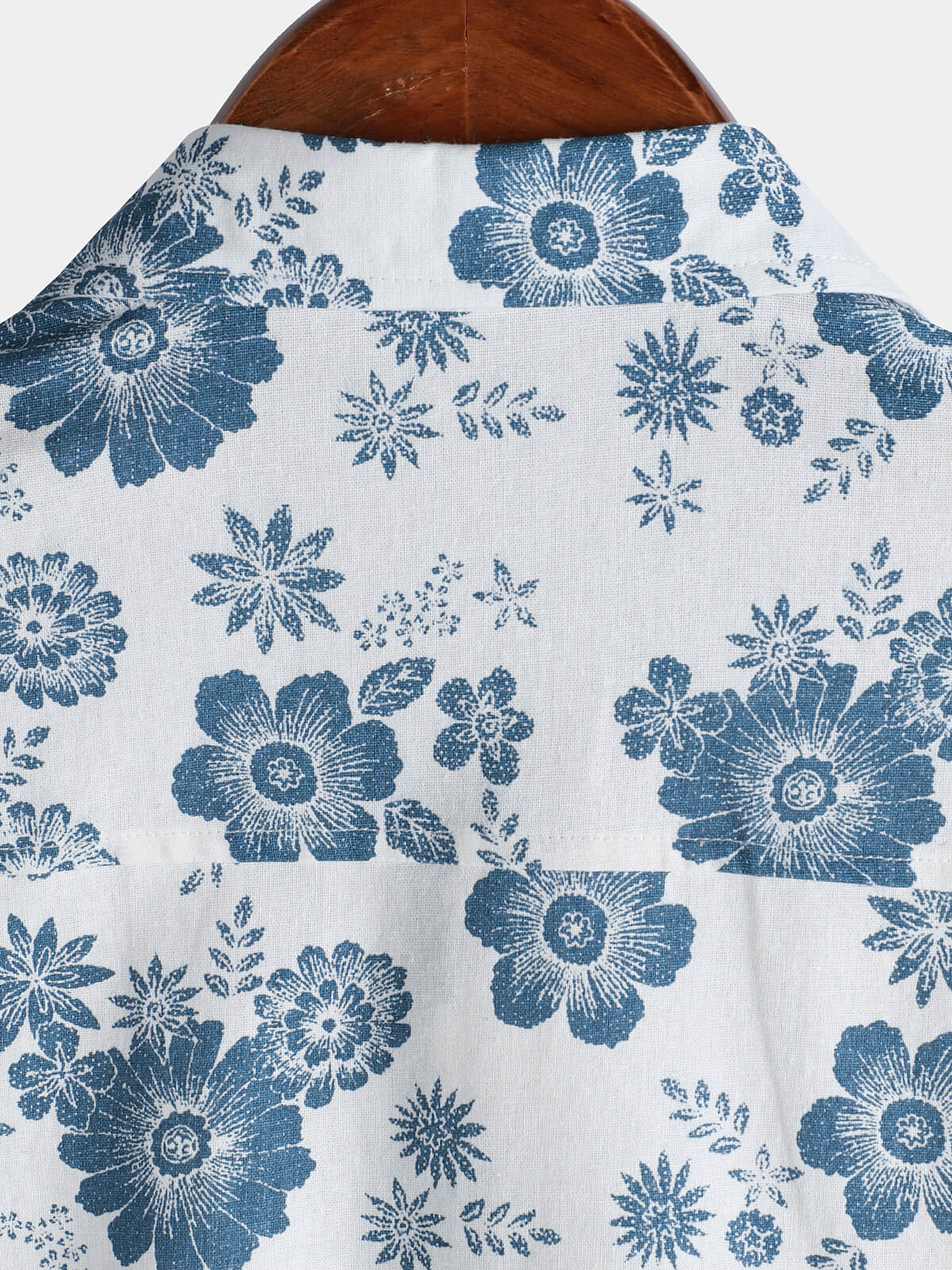 Blue Daisy estampado transpirable de algodón Island Cruise Summer Holiday Resorcamiseta para hombre