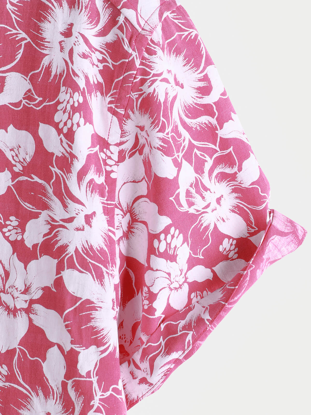 Camisa de algodón Holiday floral estampado Hawaiian Beach de manga corta para hombre
