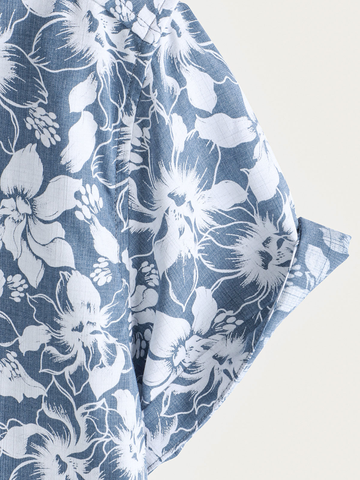 Camisa Holiday floral estampado Hawaiian Beach de algodón de manga corta para hombre