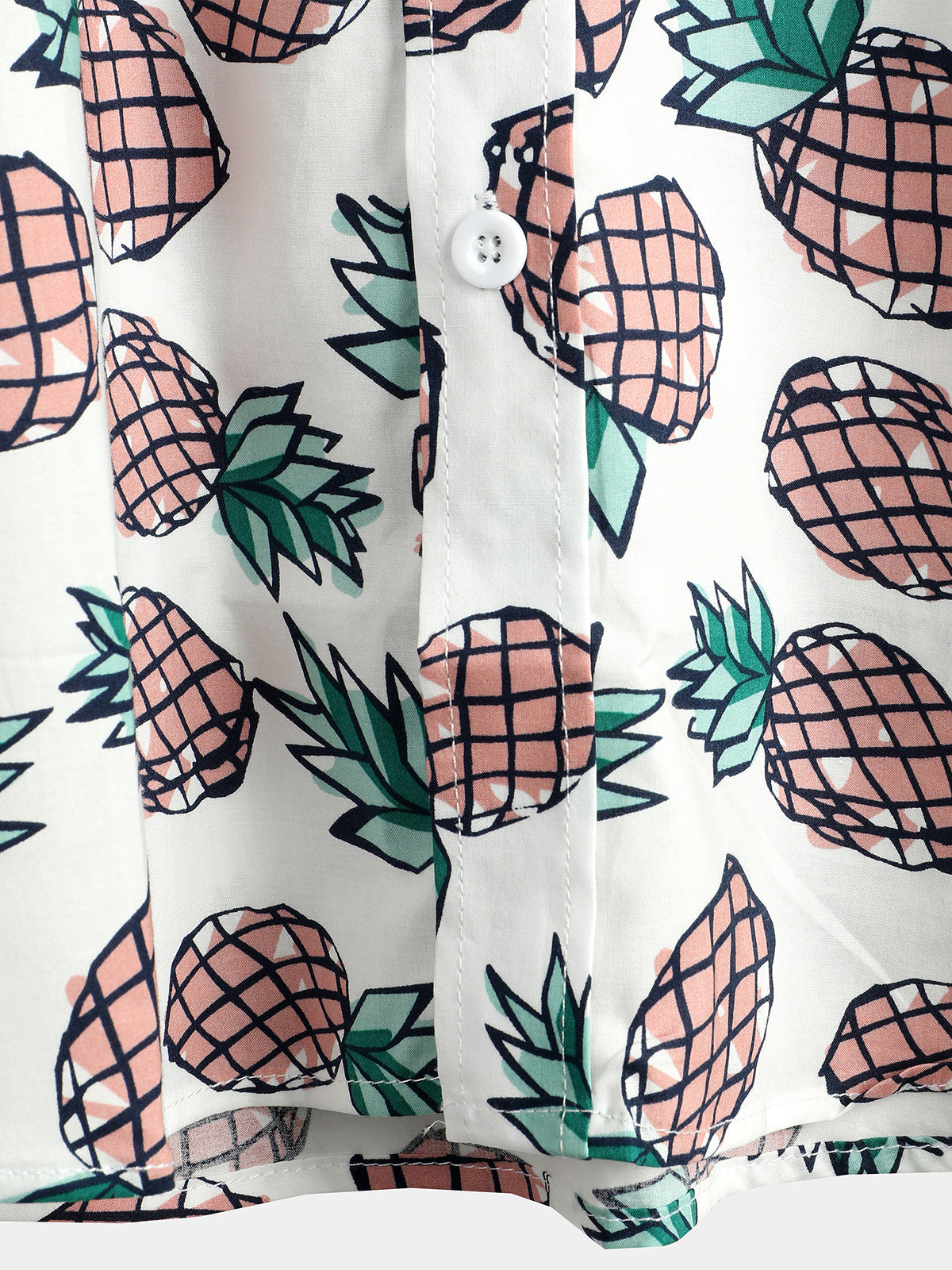 Camisa Holiday Tropical Pineapple Pocket de algodón para hombre