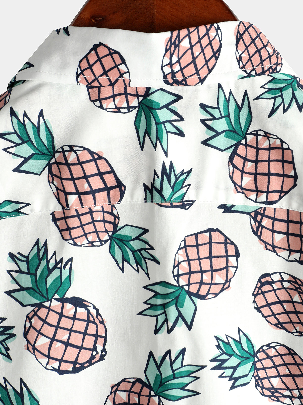 Camisa Holiday Tropical Pineapple Pocket de algodón para hombre