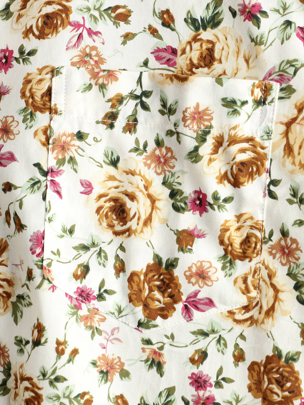Camisa Rose de algodón Pocket de manga corta para hombre