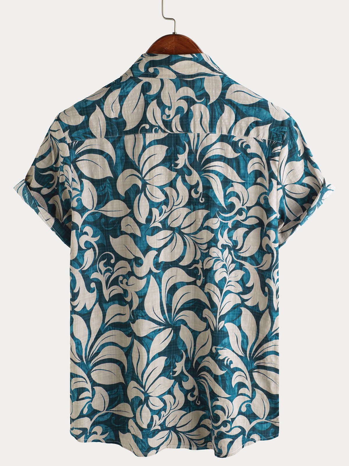 Camisa casual vintage Holiday floral Button Up de manga corta para hombre