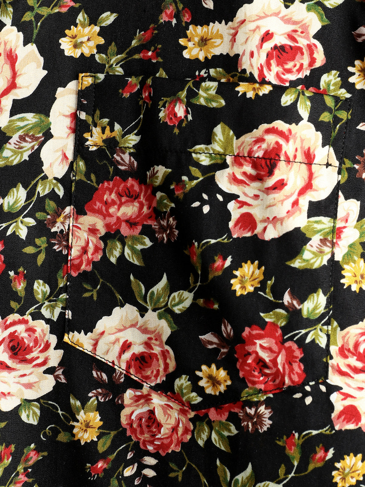 Camisa Rose de algodón Pocket de manga corta para hombre