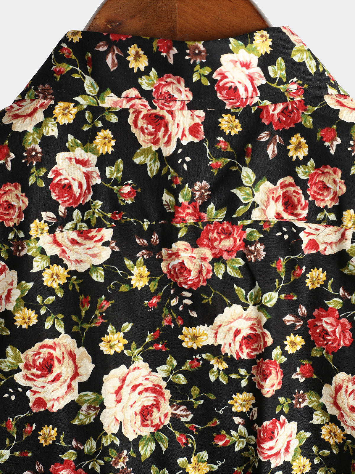 Camisa Rose de algodón Pocket de manga corta para hombre