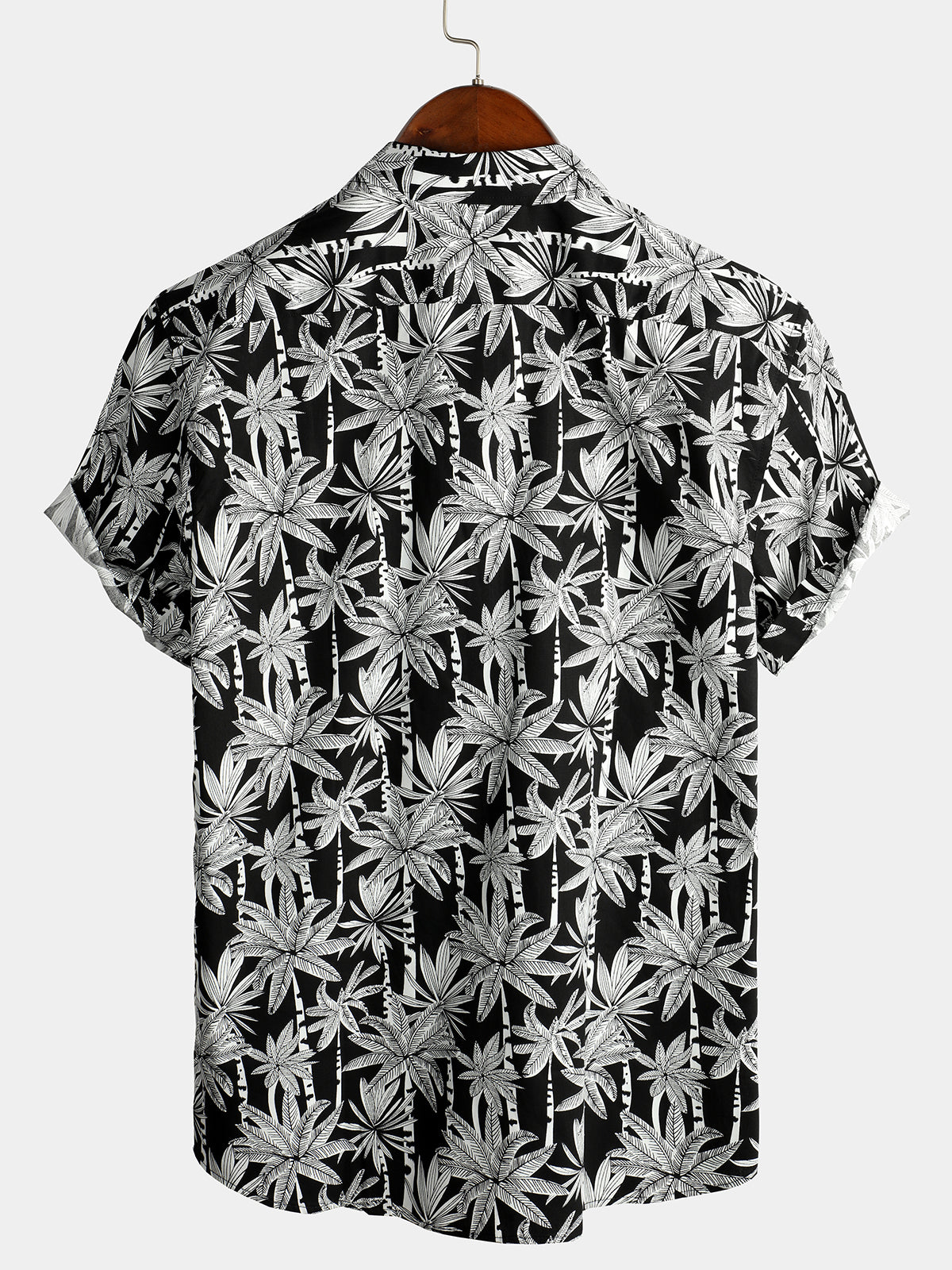 Camisa casual Hawaiian de manga corta de algodón para hombre