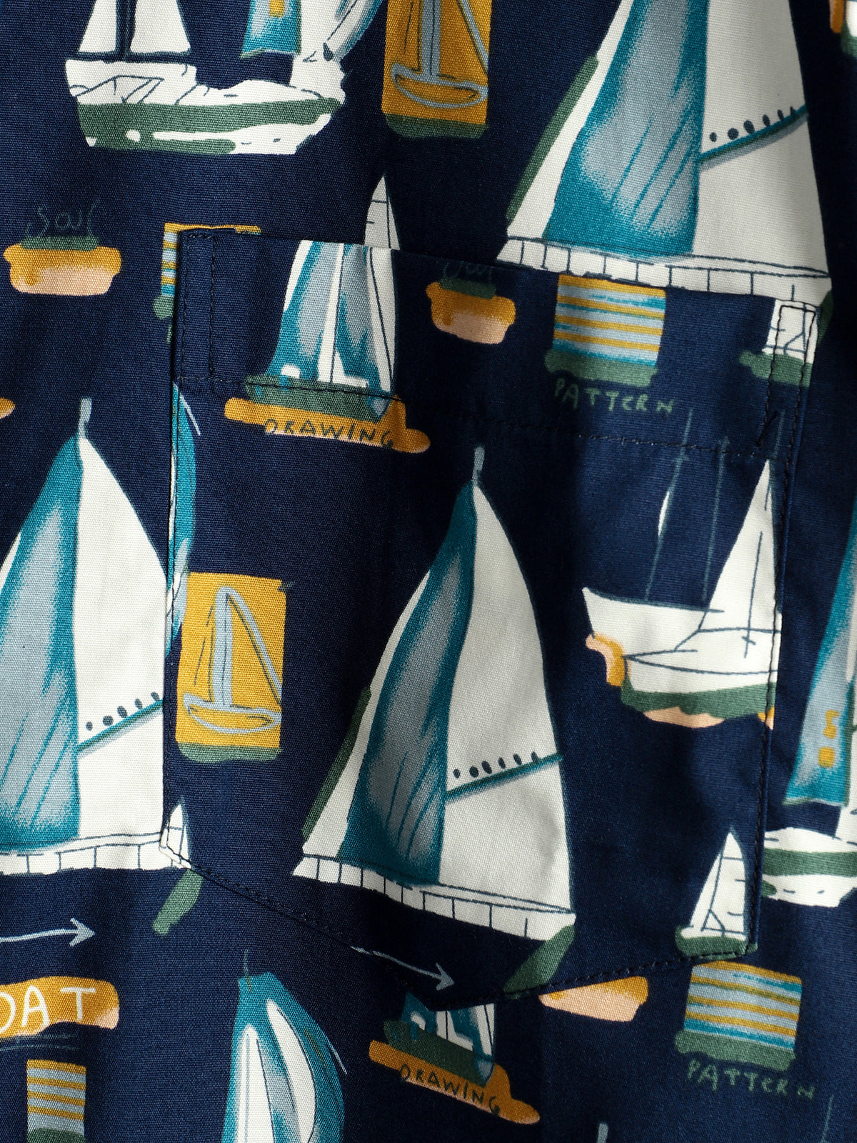 Camisa casual Holiday de algodón Pocket de manga corta para hombre