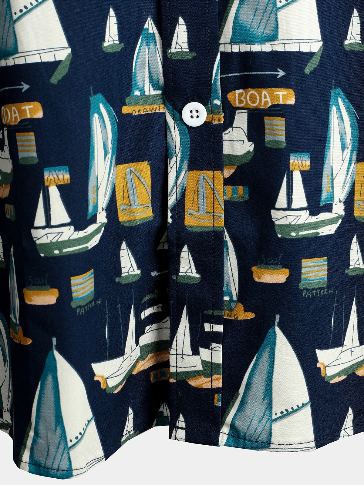 Camisa casual Holiday de algodón Pocket de manga corta para hombre