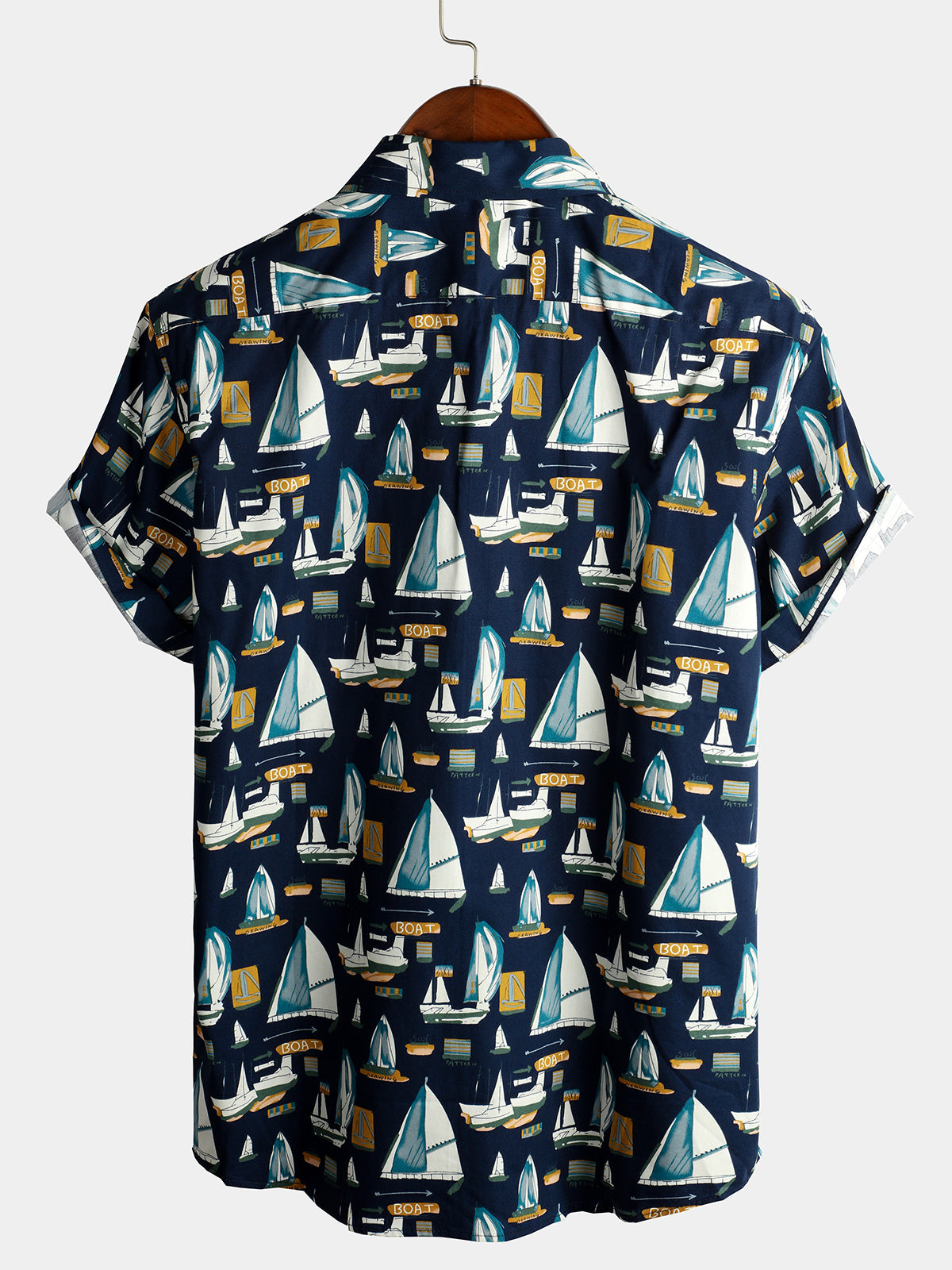 Camisa casual Holiday de algodón Pocket de manga corta para hombre