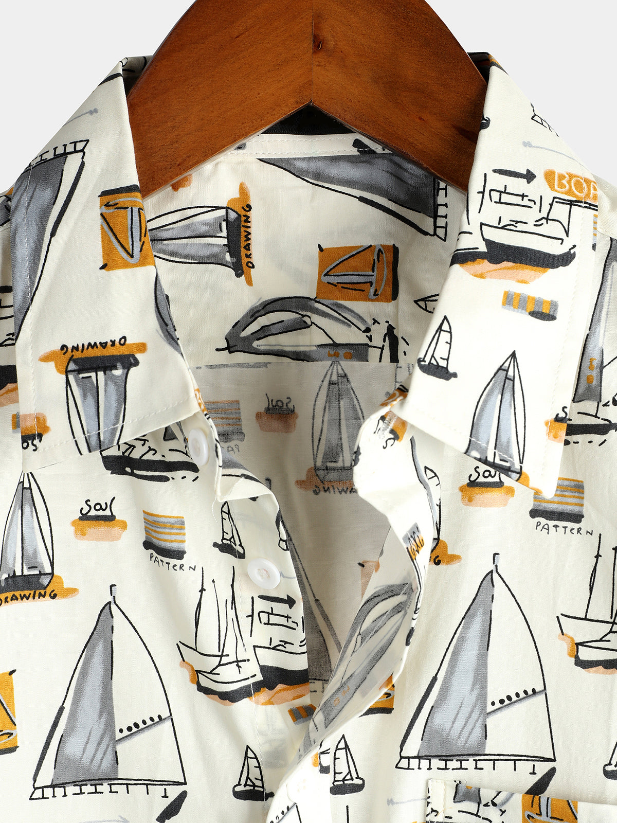 Camisa casual Holiday de algodón Pocket de manga corta para hombre