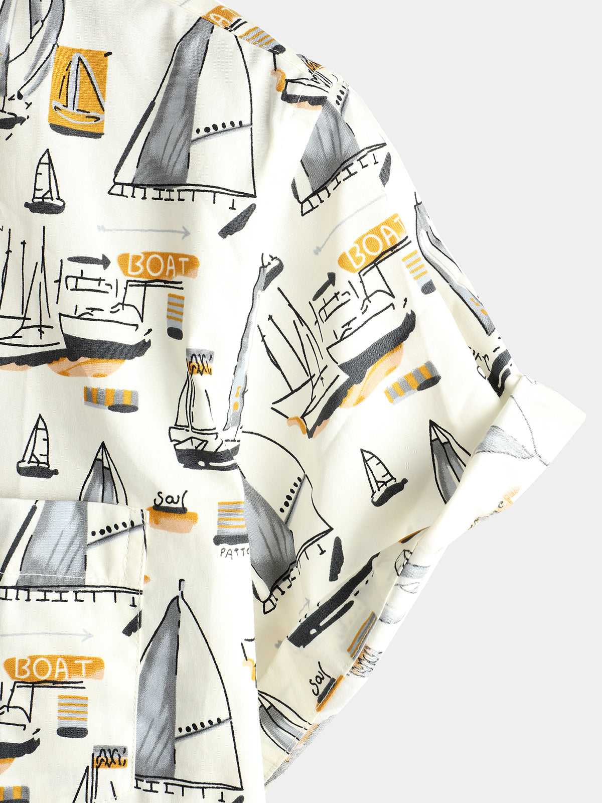 Camisa casual Holiday de algodón Pocket de manga corta para hombre