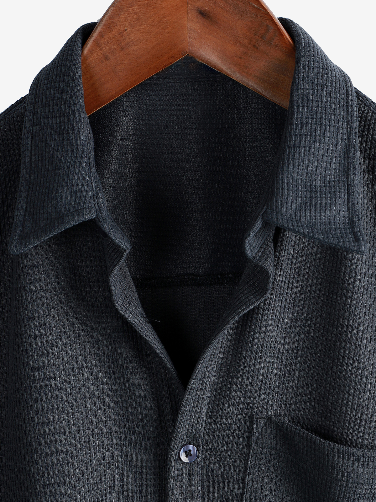 Camisa casual Waffle de manga corta Button Up Summer holgado Fit Beach para hombre