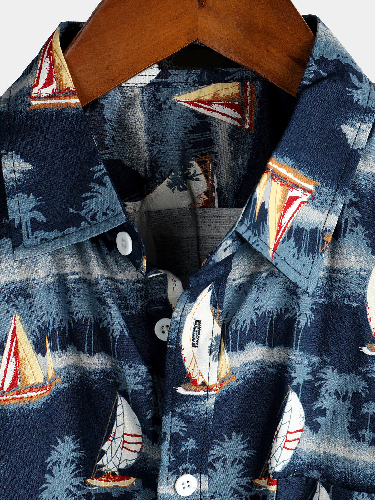 Camisa casual Holiday de algodón Pocket de manga corta para hombre