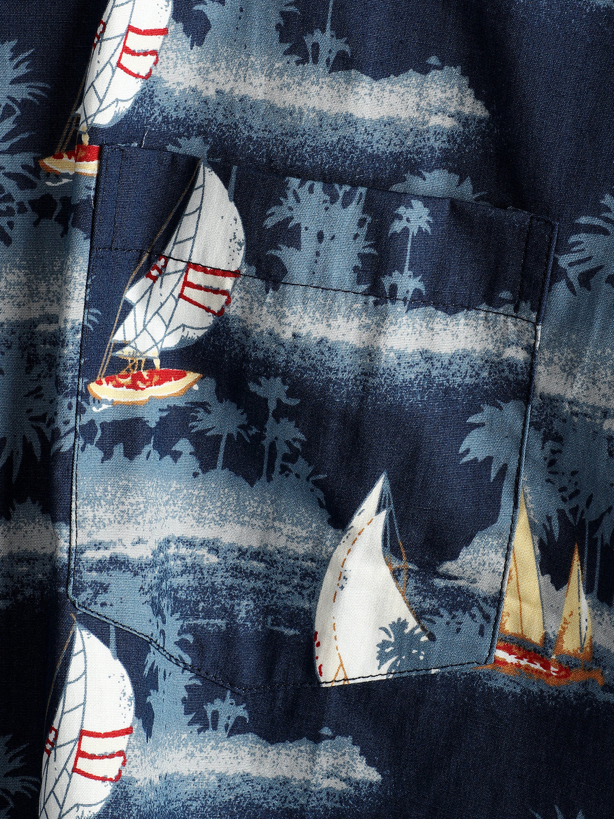 Camisa casual Holiday de algodón Pocket de manga corta para hombre