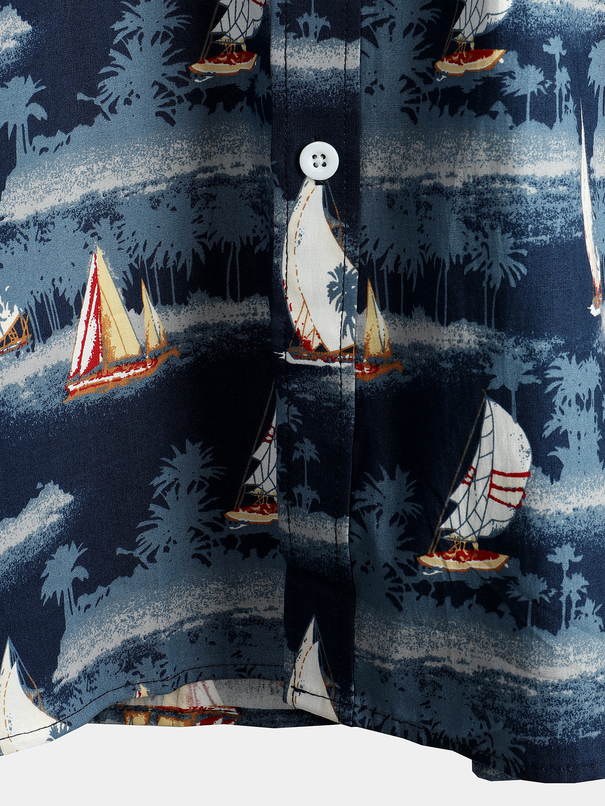 Camisa casual Holiday de algodón Pocket de manga corta para hombre