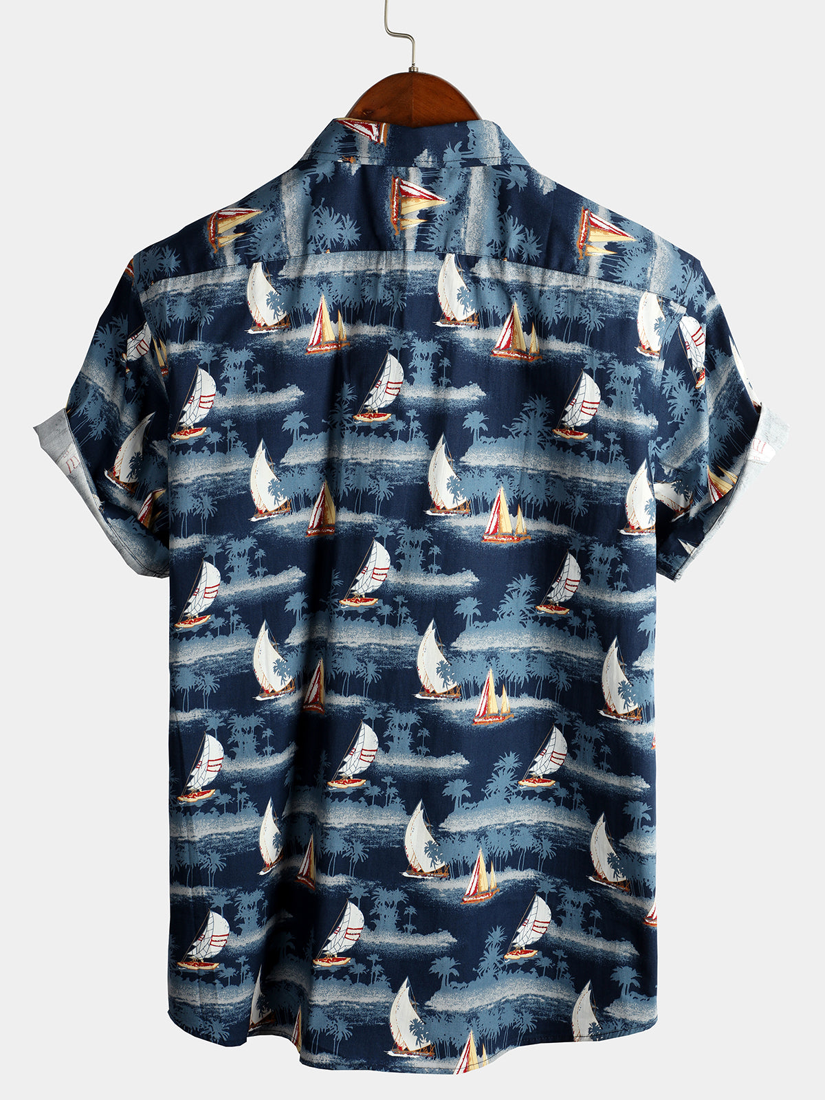 Camisa casual Holiday de algodón Pocket de manga corta para hombre