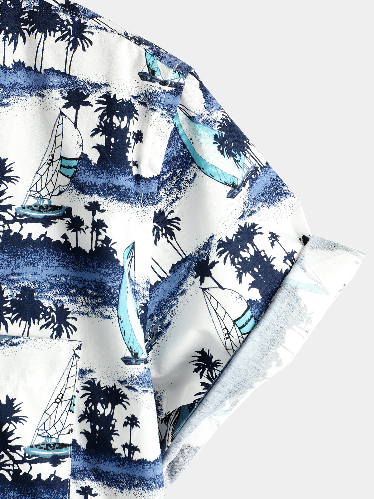 Camisa casual Hawaiian Pocket de manga corta para hombre