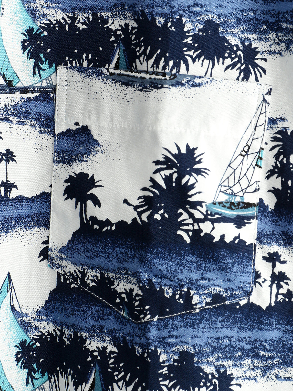Camisa casual Hawaiian Pocket de manga corta para hombre