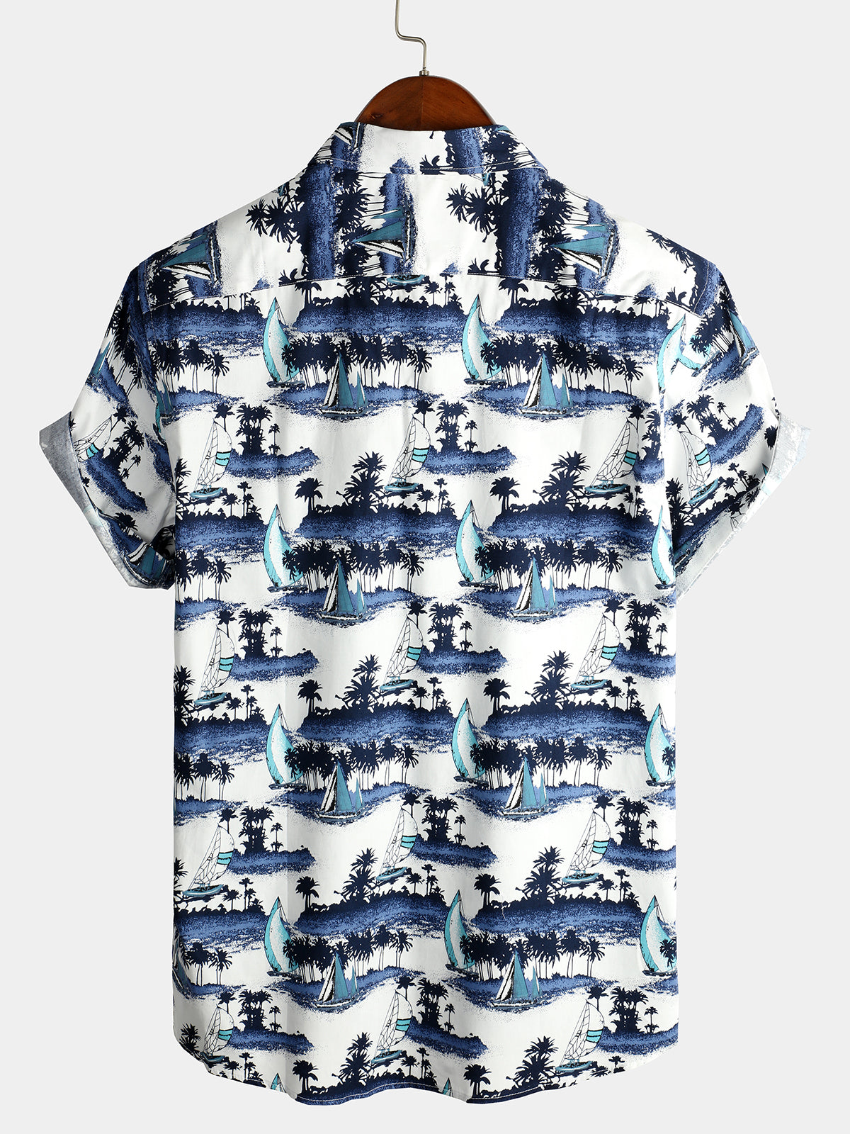 Camisa casual Hawaiian Pocket de manga corta para hombre
